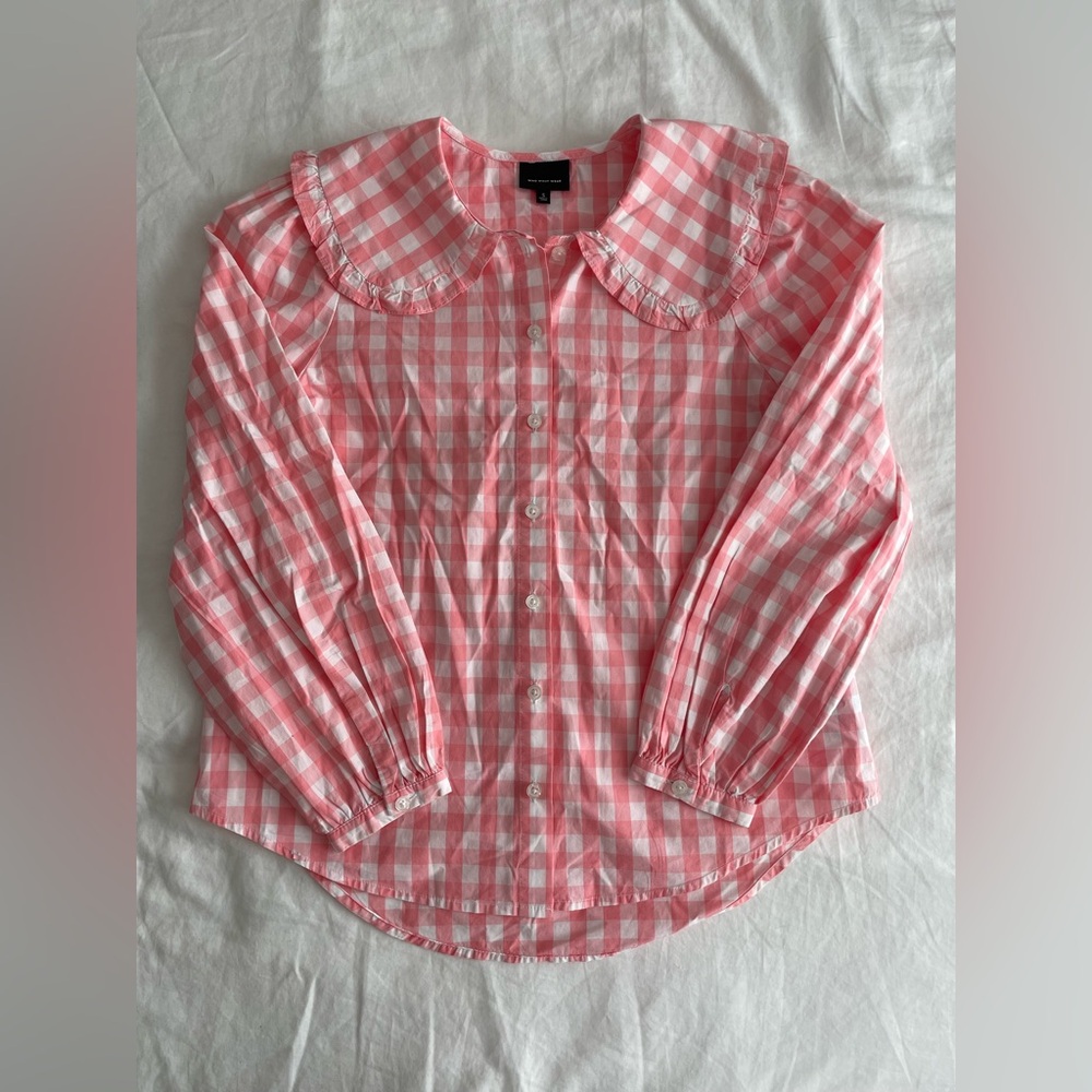 Who What Wear Pink & White Checkered Top - Picture 5 of 6